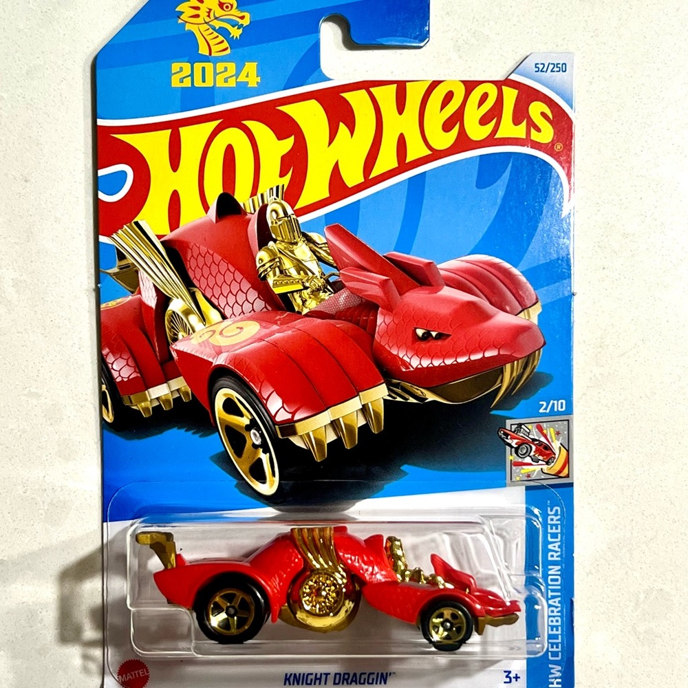 HOT WHEELS Knight Draggin' Red Toy Car